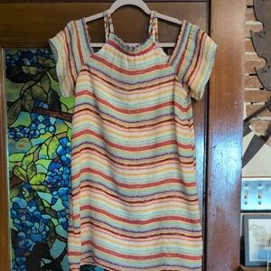 Vintage Boho Lily Rose Multicolor Striped Dress